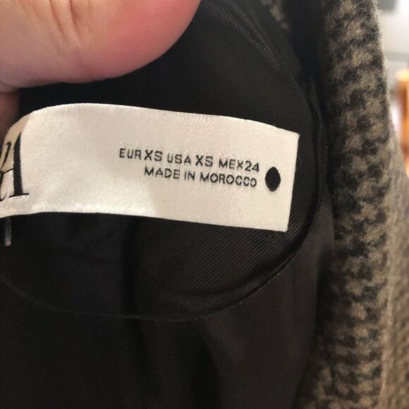 ZARA Oversized Two Button Plaid Blazer Jacket w/Elbow Patches Size XS - Picture 13 of 16